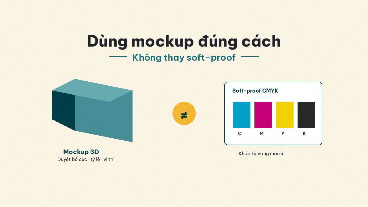 Mockup 3D đẹp nhưng in lệch màu — dùng mockup đúng cách