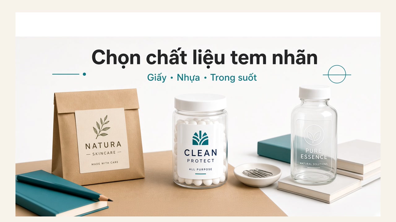 Chọn chất liệu tem nhãn: giấy, nhựa hay trong suốt?